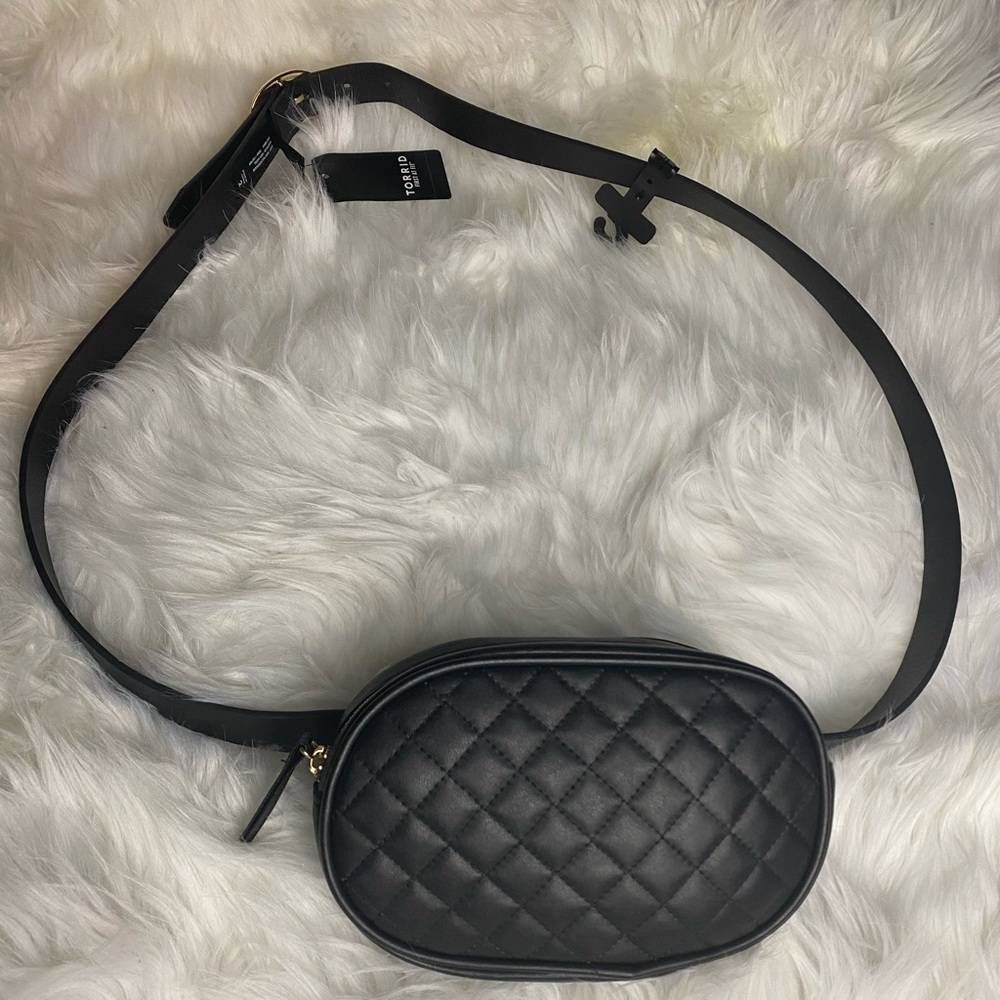 Torrid Black Oval Quilted Belt Bag